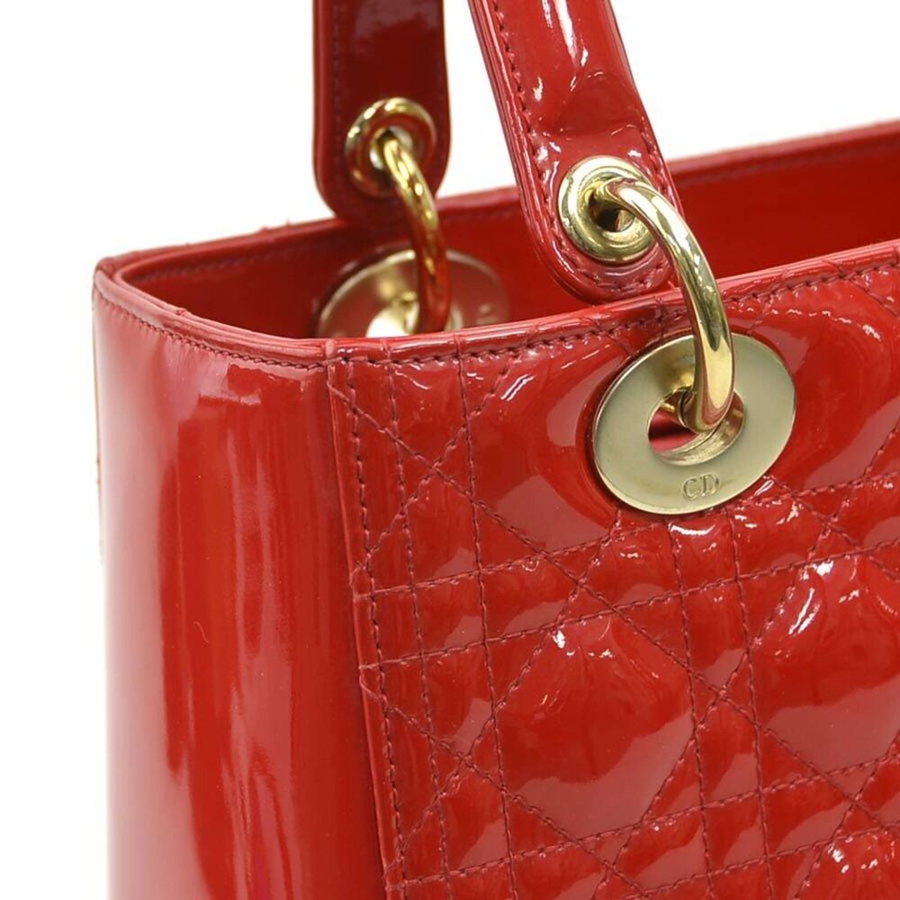 CHRISTIAN DIOR Red Leather Shoulder Bag - Picture 6 of 15